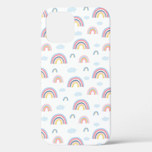 Funda Para iPhone 12 Diseño Boho de las nubes de lluvia rosadas