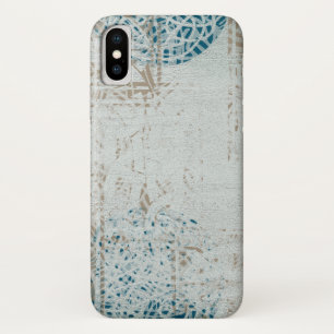 Funda Para iPhone X Diseño celta estampado en blanco, negro y azul