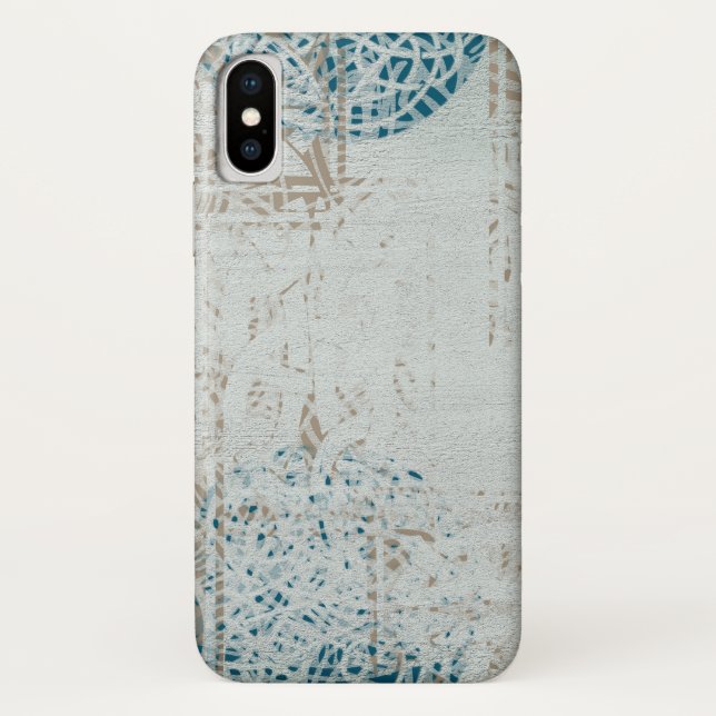 Funda De Case-Mate Para iPhone Diseño celta estampado en blanco, negro y azul (Reverso)