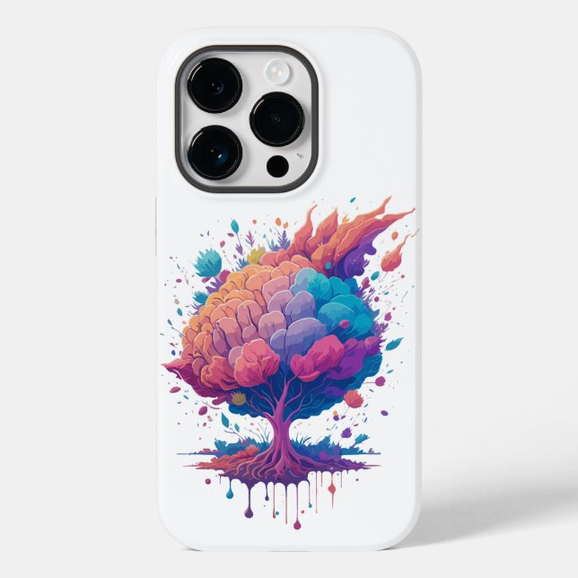 Funda De Case-Mate Para iPhone Diseño cerebral de Guay (Reverso )