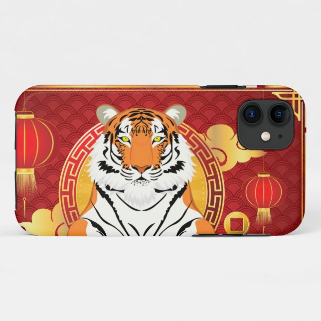 Funda De Case-Mate Para iPhone Diseño chino de año nuevo con tigre (Reverso (horizontal))
