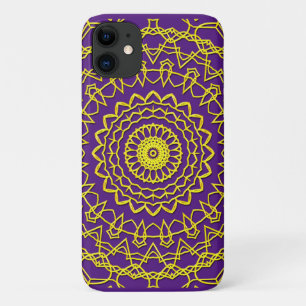 Funda Para iPhone 11 Diseño circular en color de oro de Lacy en morado