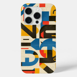 Funda Para iPhone 15 Pro Diseño con letras en rojo, azul y ocre