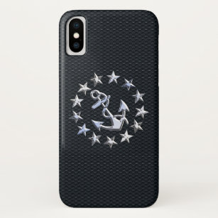 Funda Para iPhone XS Diseño cromado de bandera náutica en la impresión 