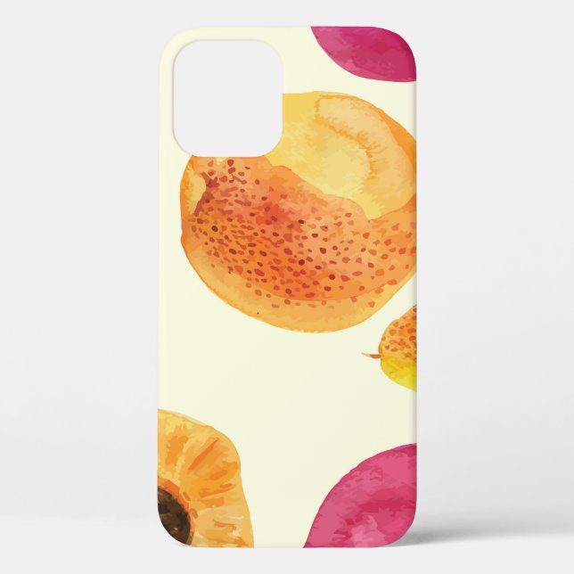 Funda De Case-Mate Para iPhone Diseño de acuarela de frutas frescas de época (Reverso )