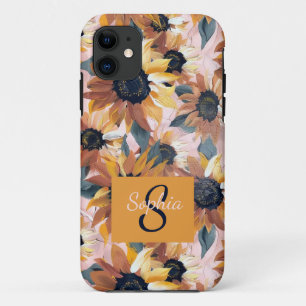 Funda Para iPhone 11 Diseño de acuarela de girasol