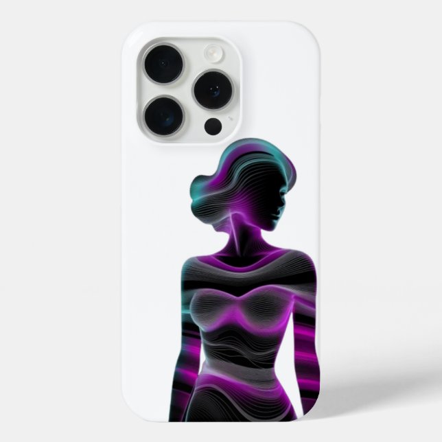 Funda De Case-Mate Para iPhone Diseño de arte 3D chica (Reverso )
