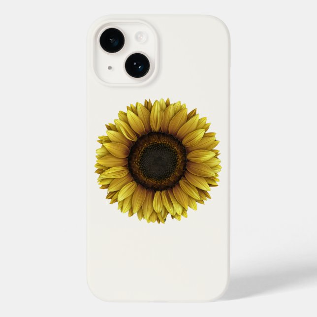 Funda De Case-Mate Para iPhone Diseño de arte botánico Vivid Sunflower (Reverso )
