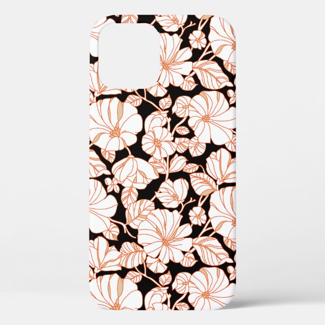 Funda De Case-Mate Para iPhone diseño de arte floral (Reverso )