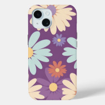 Diseño de arte floral retro para estuche iPhone 15