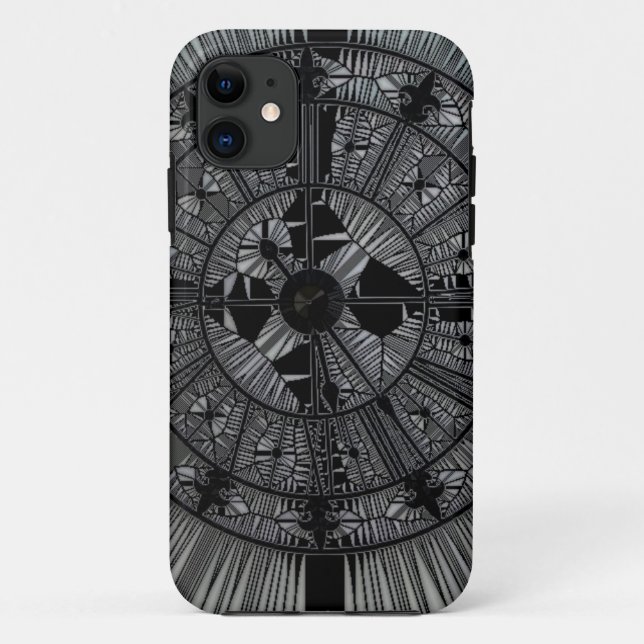 Funda De Case-Mate Para iPhone Diseño de arte negro (Reverso)