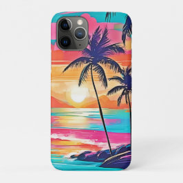 Funda Para iPhone 11 Pro Diseño de atardecer de colores tropicales