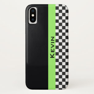 Diseño de banda de Carreras verde Funda para iPhon