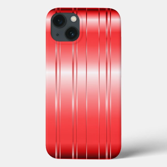 Funda De Case-Mate Para iPhone Diseño de bandas rojas metálicas de alta tecnologí (Reverso)