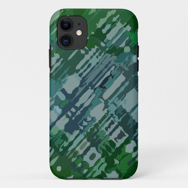 Funda De Case-Mate Para iPhone Diseño de bandeja - camuflaje azul verde (Reverso)