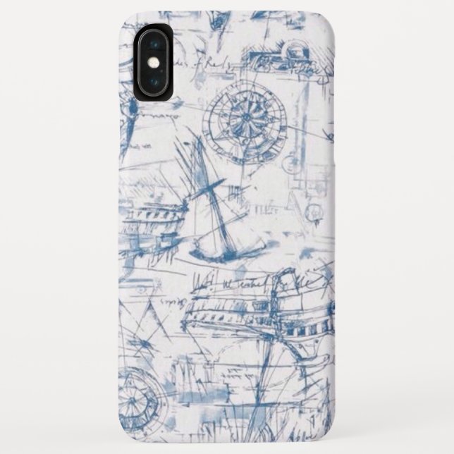 Funda De Case-Mate Para iPhone Diseño de barcos azules (Reverso)
