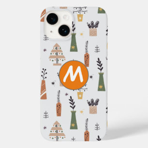 Funda Para iPhone 14 De Case-Mate Diseño de bonito monogramado árbol de pino inicial