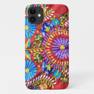 Funda Para iPhone 11 Diseño de bordado mexicano