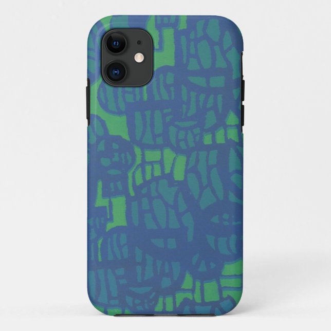 Funda De Case-Mate Para iPhone Diseño de burbujas abstractas azules y verdes (Reverso)