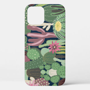 Funda Para iPhone 12 Diseño de Cactus Retro: Textura De Tela Sin Marea