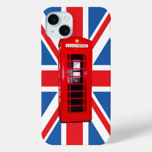 Funda Para iPhone 15 Mini Diseño de caja de teléfono rojo/bandera de unión