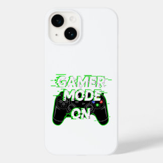 Funda Para iPhone 14 De Case-Mate Diseño de camiseta Gamer Mode ON – Neon Glitch Gam
