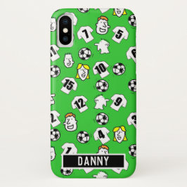 Funda Para iPhone X Diseño de Camisetas de fútbol blancos.