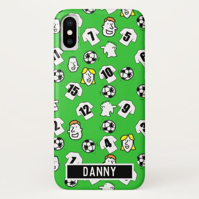 Funda De Case-Mate Para iPhone Diseño de Camisetas de fútbol blancos. (Reverso)