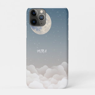 Funda Para iPhone 11 Pro Diseño de cielo azul con luna y nubes soñadoras