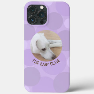 Funda Para iPhone 13 Pro Max Diseño de círculos rayados de polka púrpura suave