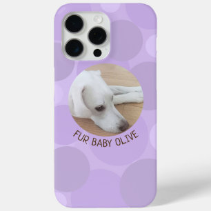 Funda Para iPhone 15 Pro Max Diseño de círculos rayados de polka púrpura suave