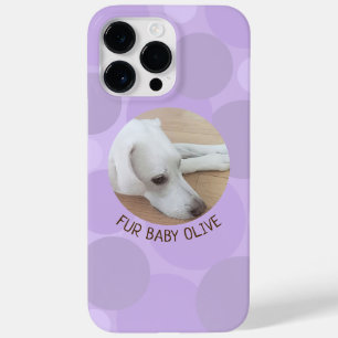 Funda Para iPhone 14 Pro Max De Case-Mate Diseño de círculos rayados de polka púrpura suave