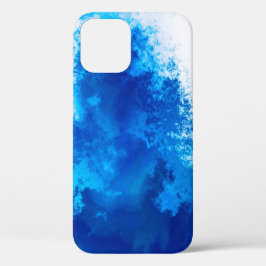 Funda Para iPhone 12 Diseño de color sólido azul abstracto