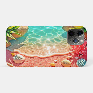 Funda Para iPhone 11 Pro Diseño de conchas de playa con un beso solar