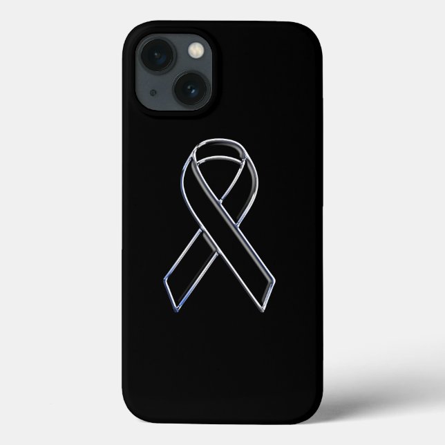 Funda De Case-Mate Para iPhone Diseño de conciencia de cinta negra en negro (Reverso)