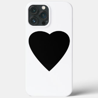 Funda Para iPhone 13 Pro Max Diseño de corazón de amor blanco y negro.