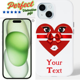 Funda Para iPhone 15 Diseño de corazón para El día de San Valentín de P