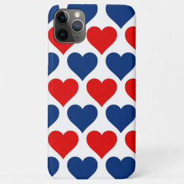 Funda Para iPhone 11 Pro Max Diseño de corazones patrióticos