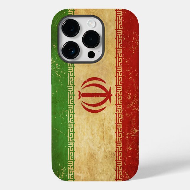 Funda De Case-Mate Para iPhone Diseño de cosecha de bandera de Irán (Reverso )