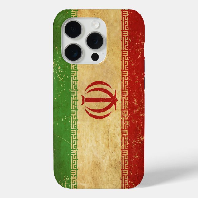 Funda De Case-Mate Para iPhone Diseño de cosecha de bandera de Irán (Reverso )