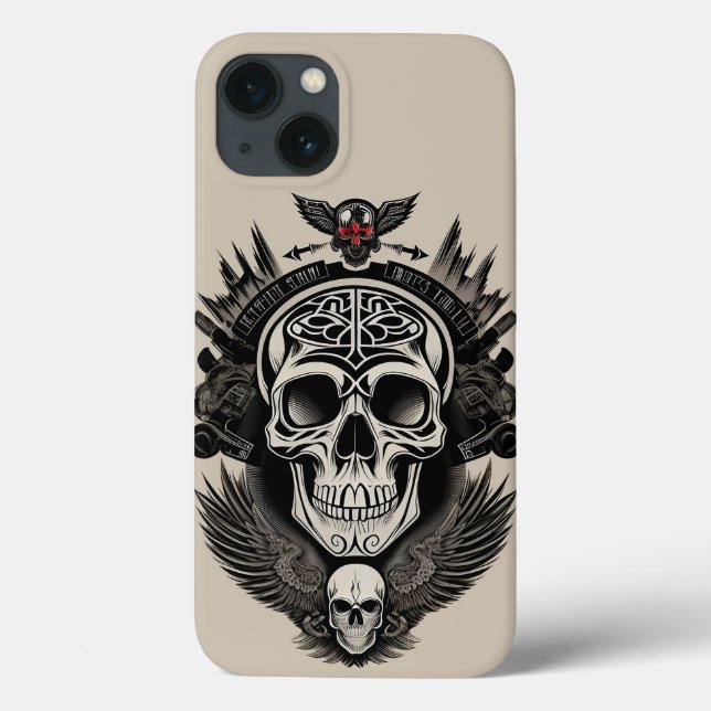 Funda De Case-Mate Para iPhone Diseño de cráneo gótico (Reverso)