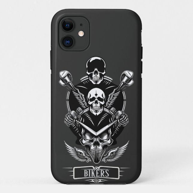 Funda De Case-Mate Para iPhone Diseño de cráneo gótico (Reverso)