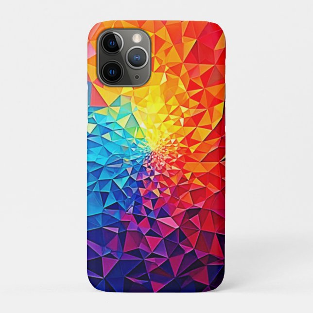 Funda De Case-Mate Para iPhone Diseño de cuadrícula digital Caos Prismático (Reverso)