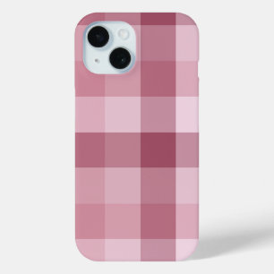 Funda Para iPhone 15 Diseño de Cuadro de Gingham Rosa