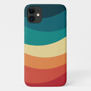 Funda Para iPhone 11 Diseño de curvas estilo retro colorido