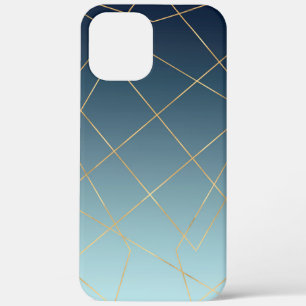 title_seo2 Diseño de degradado azul de líneas de oro geométri