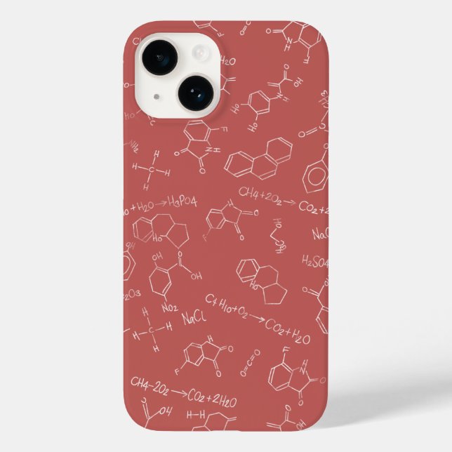 Funda De Case-Mate Para iPhone Diseño de diagrama de química rosa oscuro (Reverso )