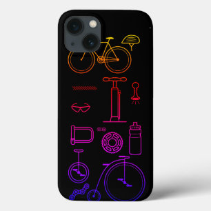Funda Para iPhone 13 Diseño de elementos esenciales de ciclismo de impr
