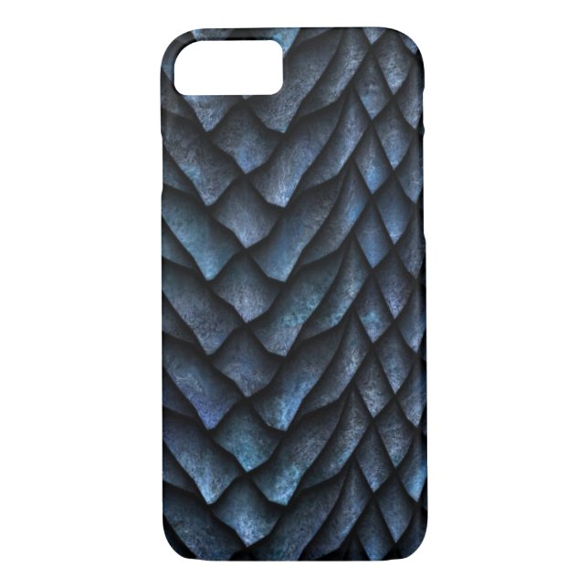 Funda De Case-Mate Para iPhone Diseño de escala de dragón azul (Reverso)