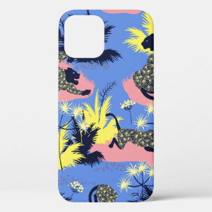 Funda Para iPhone 12 Diseño de estilo geométrico de patrón tigre y leop